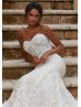 Beaded Sweetheart Neck Ivory Lace Tulle Open Back Wedding Dress